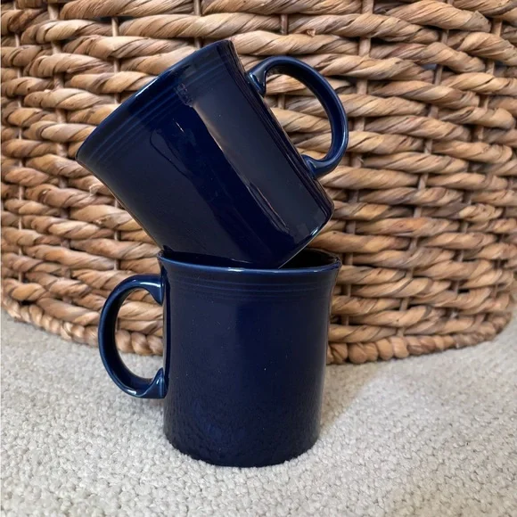 NWOT Fiestaware Cobalt Blue Coffee Mugs - Picture 1 of 4